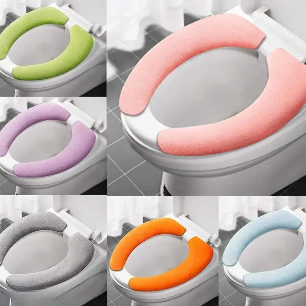 Waterproof Non-Slip Toilet Seat Cover, Thick Soft & Washable, Anti-Mold & Easy Clean, Universal Fit for Bathroom, Apartment, Dorm, No Residue Installation