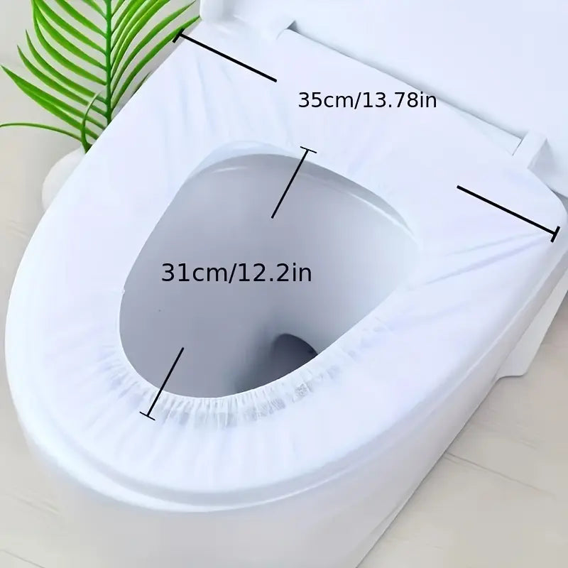 Disposable Flushable Toilet Seat Covers (10-20-30 Pieces), Portable Travel Packs, Soft Fabric Paper, Comfortable Hygienic Home Bathroom Supply, Toilet Lid Cover