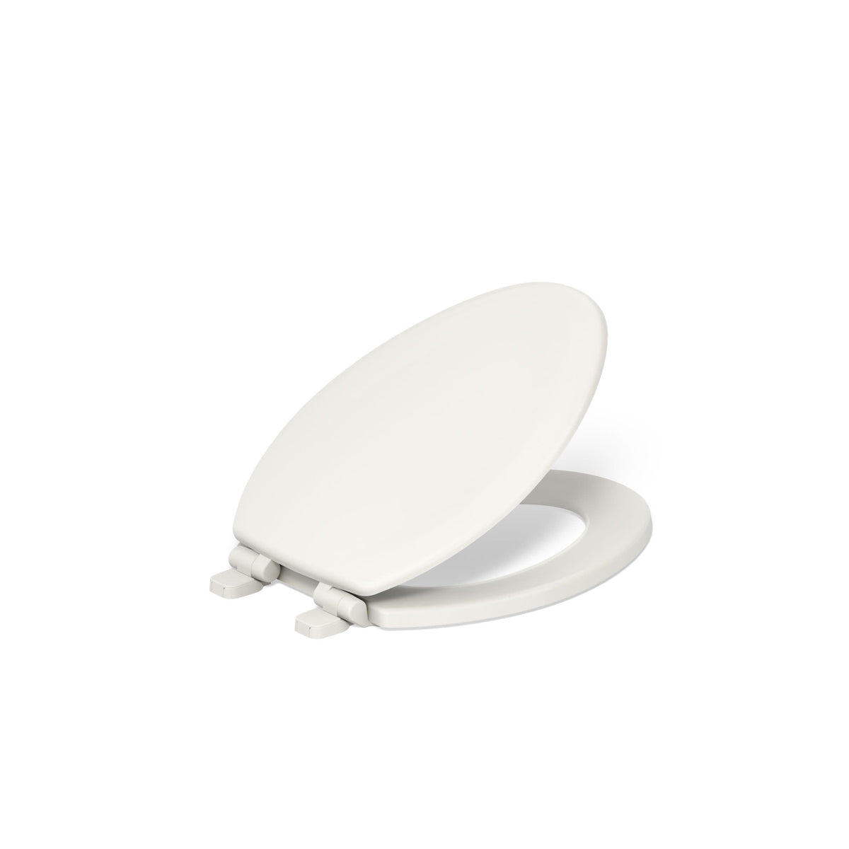 KOHLER Stonewood Quiet-Close, Elongated Toilet Seat Soft Close, Durable Wood, Easy Installation, Universal Fit, Home Essentials, White Finish, K-20466-0