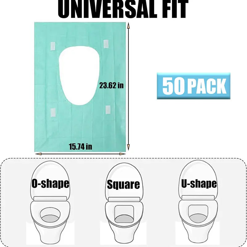 50pcs Disposable Toilet Seat Covers, Toilet Seat Covers Disposable Travel Size 50pcs Disposable Toilet Seat Covers, Gentle Toilet Seat Protectors for Home Bathroom Hotel Salon, Bathroom Accessories, Adults and Kids Room Accessories.#Summervibes