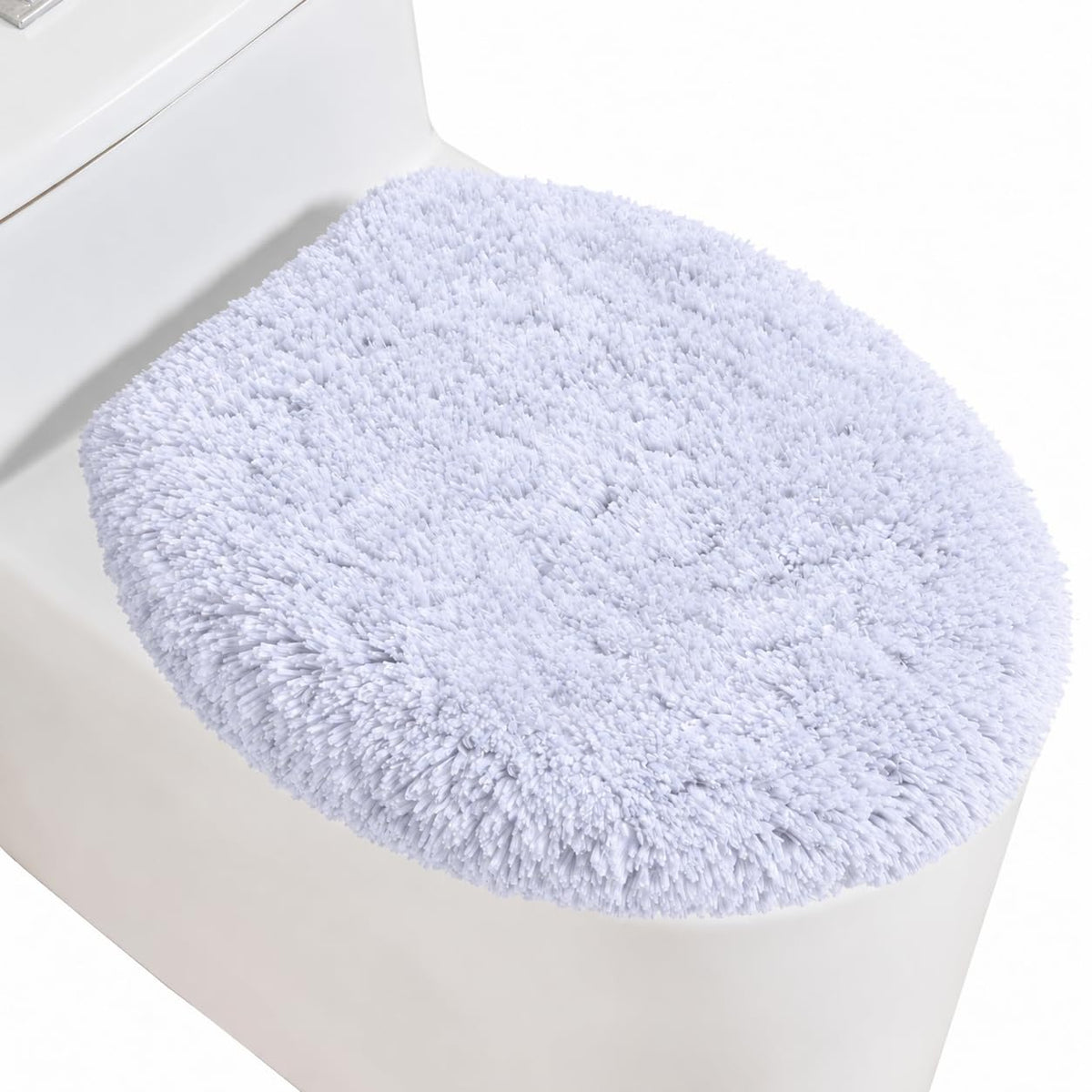 Microfiber Toilet Lid Cover, 17.5"x15" Fits Round Oblong and Elongated