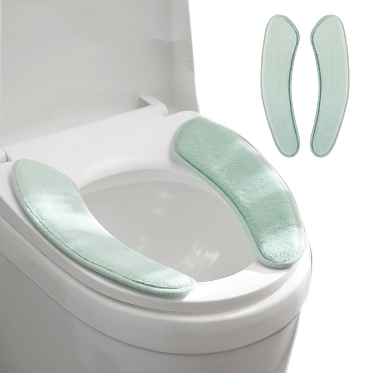 Thick and Warm Toilet Seat Cushion Cover - with Sticky Toilet Seat Cushion - Washable and Reusable Mat for Winter - Double Flap Separation, TPR Back Adhesive, Soft and Protective (Grey)