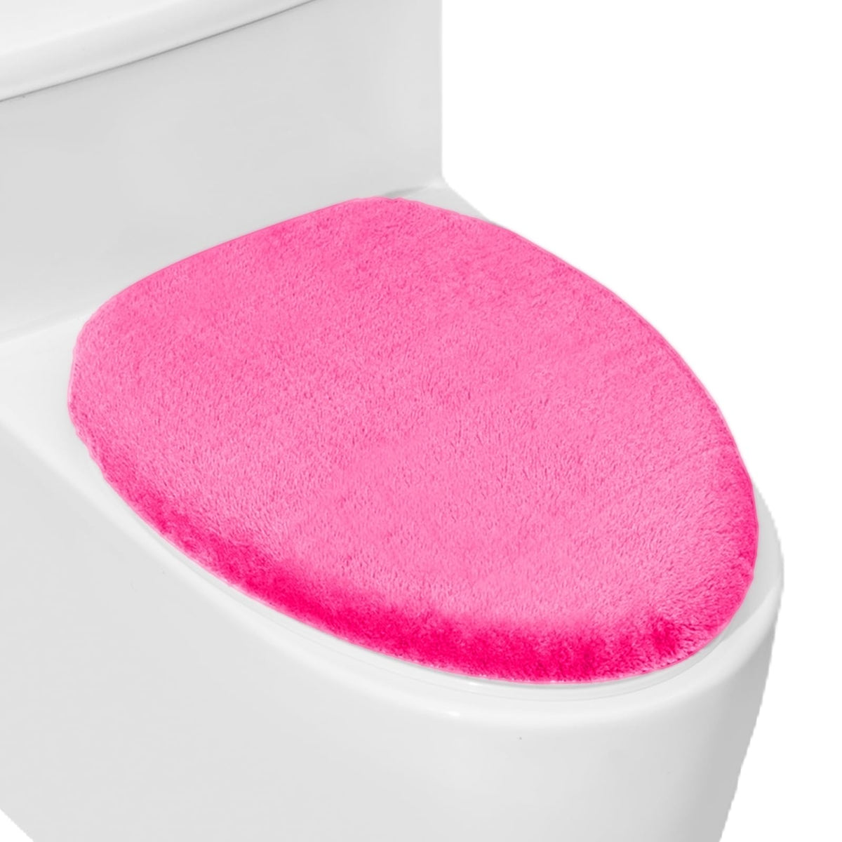 Soft Plush Toilet Lid Cover for Bathroom, Machine Washable Toilet Seat Covers, Fits Most Round Elongated and Oblong Lids, Easy Installation& Cleaning (Turquoise)