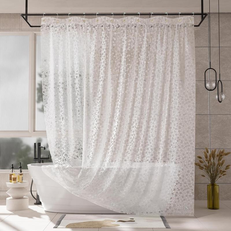 AmazerBath 8G EVA Soft Plastic Shower Curtain and Liner, Waterproof Light Bathtub Accessory, Bathroom Decor Item Ideal as a Gift, Splash