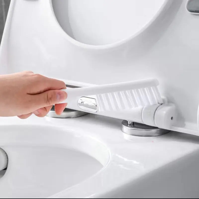 1set 2 Toilet Brushes & 1 Holder, Wall Mounted Toilet Brush And Holder Set For Bathroom, Flexible Toilet Bowl Brush Head With Silicone Bristles, Bathroom Accessories Soft Bristle