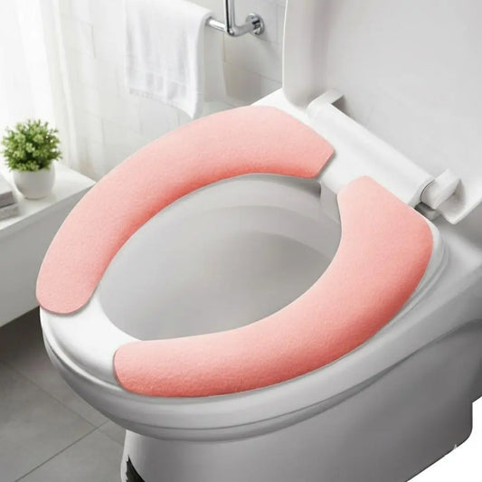 Waterproof Non-Slip Toilet Seat Cover, Thick Soft & Washable, Anti-Mold & Easy Clean, Universal Fit for Bathroom, Apartment, Dorm, No Residue Installation