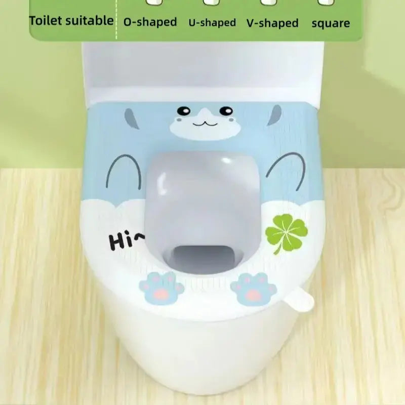 Cute Cat Design Toilet Seat Cover, Washable Toilet Pad, All-Season Single Piece, Comfortable & Durable, Perfect for Home Use