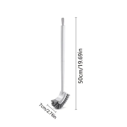 C-Shaped Toilet Brush with Wall Hook, No Dead Corner Deep Cleaning Brush, Long Handle Bathroom Scrubber for Household Use