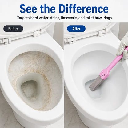 Pumice Stone Toilet Cleaner With Long Handle Heavy Duty Stain Remover Efficiently Clean Toilet Bowl Ring Limescale And Hard Water Stains Multi Purpose Bathroom Cleaner For Pool Tile Bathtub And Household Bathroom Deep Cleaning Supplies