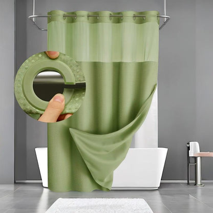 Waffle Pattern Shower Curtain, Shower Curtain Liner, Removable Shower Curtain, 1 Count Modern Waterproof Bathroom Curtain, Bathroom Accessories for Home Hotel Salon Dormitory Decor, Shower Curtain and Liner, Bathroom Curtains Shower