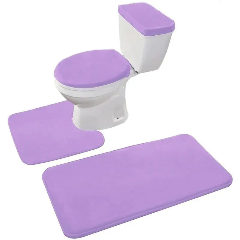 Black 4-Piece Soft Thick Velvet Memory Foam Bathroom Toilet Mat Set - Includes Toilet Seat Cover, Decorative Tank Cover, Bathroom Rug (Home Supply), Quantity Per Pack": "Four Pieces