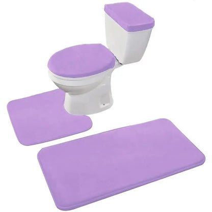Black 4-Piece Soft Thick Velvet Memory Foam Bathroom Toilet Mat Set - Includes Toilet Seat Cover, Decorative Tank Cover, Bathroom Rug (Home Supply), Quantity Per Pack": "Four Pieces