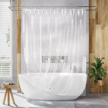 [New Deal] PEVA Plastic Shower Curtain Liner, 72x72 Clear Waterproof Lightweight Modern Liner for Bathroom, with 3 Magnets, 12 Rustproof Metal Grommets, Compatible with Straight Shower Curtain Rods