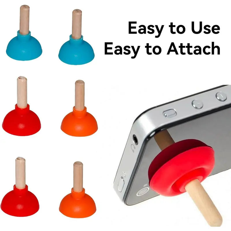 6PCS Toilet Plunger-Shape Sucker Holder, Playful Colorful Bathroom Accessory, Cellphone/PSP Mounting Support, 6-Piece Home Supplies for Bathrooms, Six Pieces