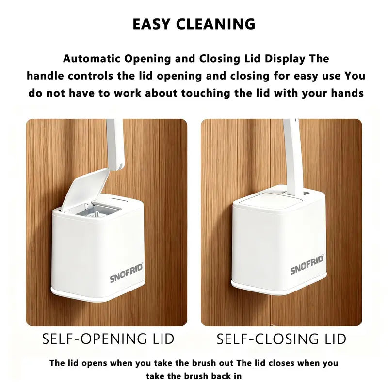 Snofrid Disposable Toilet Brush, Toilet Bowl Wand Holder Set with 24PCS Cleaner Refills, Bathroom Cleaning System for Sink Bathtub Drain Wash Basin UrinalWall-Mount Scrubbing Toilet Brush Bathroom Cleaning Kit