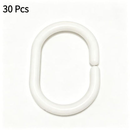 20pcs C-shaped Shower Curtain Hook, Simple Multifunctional Plastic Curtain Hook, Curtain Rod Rings, Suitable for Bathroom Wardrobe Cabinet, Bathroom Accessories -YY1