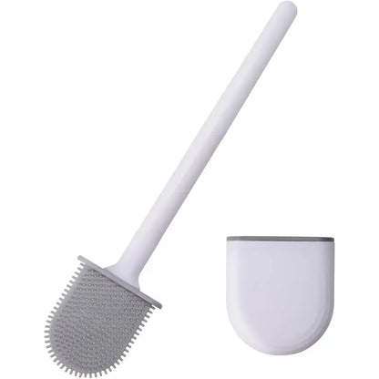 Silicone Toilet Bowl Brush - Wall Mounted Space Saver, Anti-Roll, Anti-Drip, Won’t Damage Traditional Fixtures, Ideal for RV Toilets Cleaning, Designed by RVers