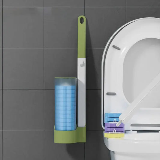 Wall-Mounted Disposable Toilet Brush with 18/30 Heads