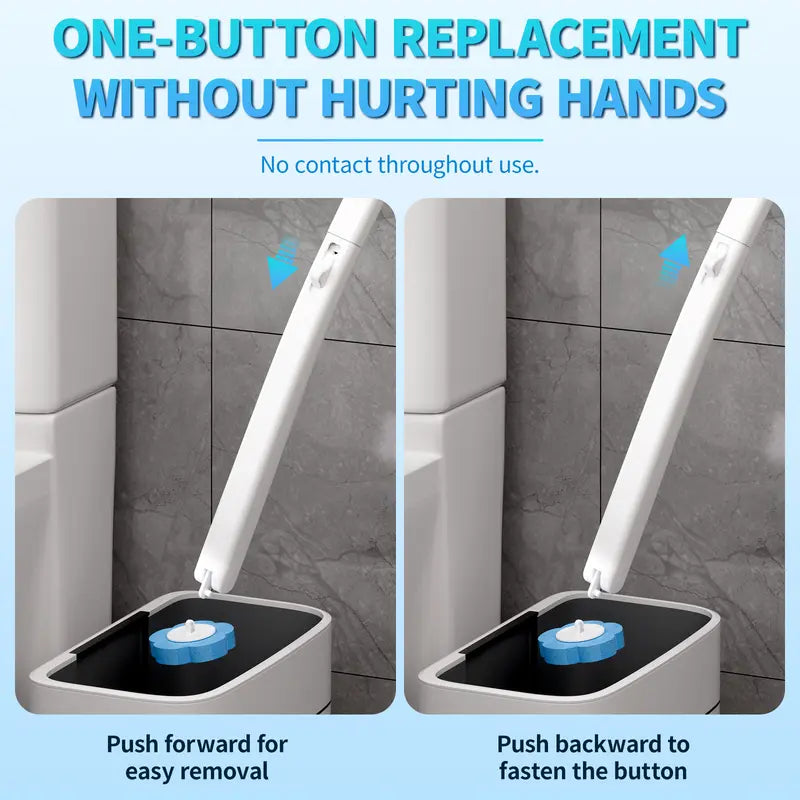 DGAPHRO Disposable Toilet Brush and Holder Set, Toilet Bowl Wand with 18 Refill Heads, Bathroom Cleaning System for Sink Bathtub Drain Wash Basin Urinal，Wall-Mount Scrubbing Toilet Brush Bathroom Cleaning Kit,Shopping Deals Today.