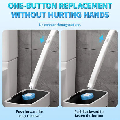 DGAPHRO Disposable Toilet Brush and Holder Set, Toilet Bowl Wand with 18 Refill Heads, Bathroom Cleaning System for Sink Bathtub Drain Wash Basin Urinal，Wall-Mount Scrubbing Toilet Brush Bathroom Cleaning Kit,Shopping Deals Today.