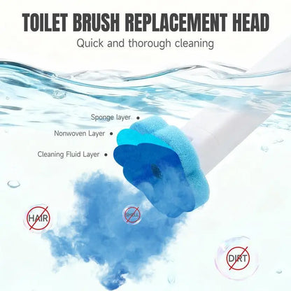 Disposable Toilet Brush Set with Toilet Cleaning System, 1 Brush & 24 Cleaner Refills, 15.7-in ABS Plastic Long Handle Wand, Space-Saving Wall-Mounted Caddy, Bathroom Cleaning Accessory, 1 Brush & 24Cleaner Refills