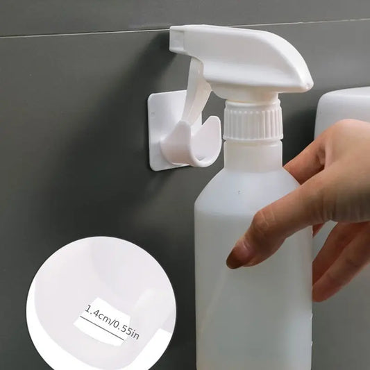 Strong White 4pcs Adhesive Shower Curtain Rod Holders - No-Drill Paste Bracket Clips with Telescopic Rod Support - Easy Installation for Bathroom, Shower Curtain Support, Modern Bathroom Decor, Bathroom Accessory, Bathroom Decoration Accessories