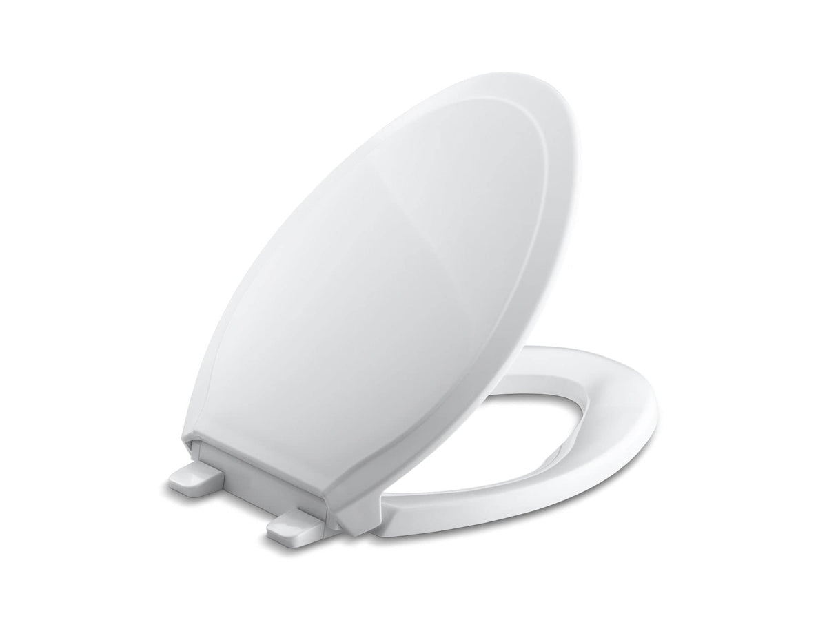 KOHLER 4734-RL-0 Rutledge ReadyLatch Soft Close Elongated Toilet Seat, Quiet-Close Lid Grip-Tight Bumpers, Installation Hardware, Home Essentials, White