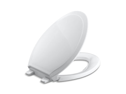 KOHLER 4734-RL-0 Rutledge ReadyLatch Soft Close Elongated Toilet Seat, Quiet-Close Lid Grip-Tight Bumpers, Installation Hardware, Home Essentials, White