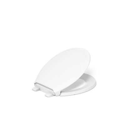 KOHLER 4734-RL-0 Rutledge ReadyLatch Soft Close Elongated Toilet Seat, Quiet-Close Lid Grip-Tight Bumpers, Installation Hardware, Home Essentials, White