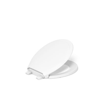 KOHLER 4734-RL-0 Rutledge ReadyLatch Soft Close Elongated Toilet Seat, Quiet-Close Lid Grip-Tight Bumpers, Installation Hardware, Home Essentials, White