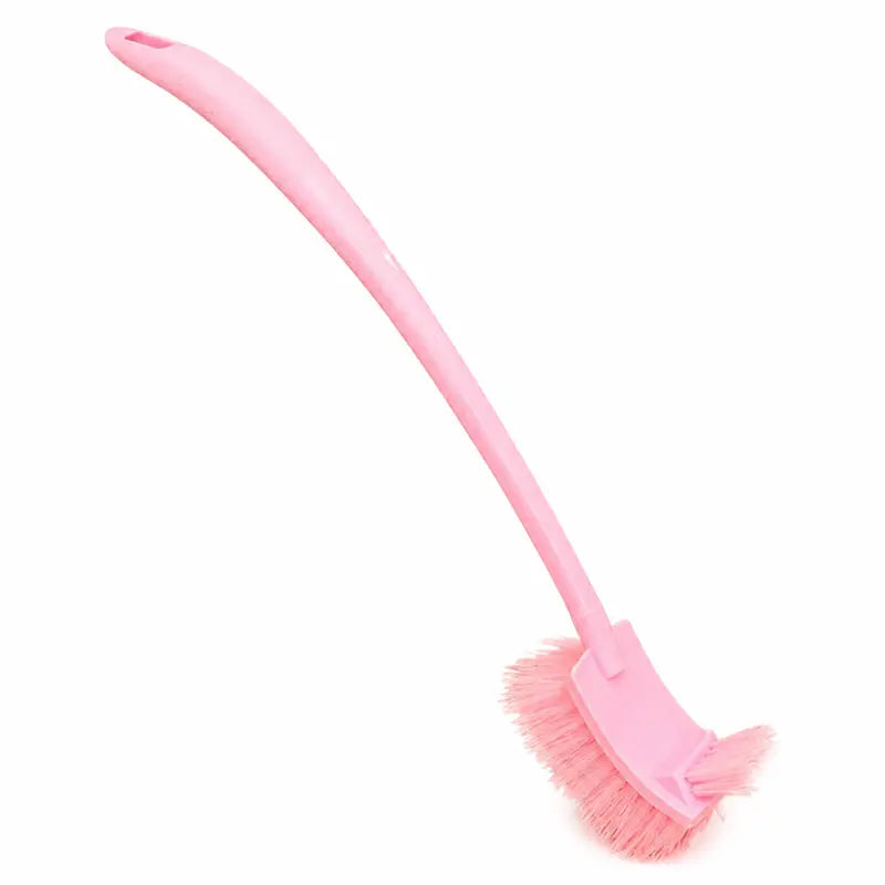 1-Piece Double Sided Deep Cleaning Toilet Brush with Non-Slip Ergonomic Grip Long Curved Handle, Hanging Hole for Bathroom Gap Corner Cleaning, Space-Saving Toilet Brush & Plungers, One-Piece, Long Handle