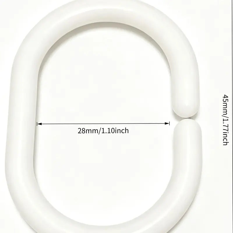 20pcs C-shaped Shower Curtain Hook, Simple Multifunctional Plastic Curtain Hook, Curtain Rod Rings, Suitable for Bathroom Wardrobe Cabinet, Bathroom Accessories -YY1