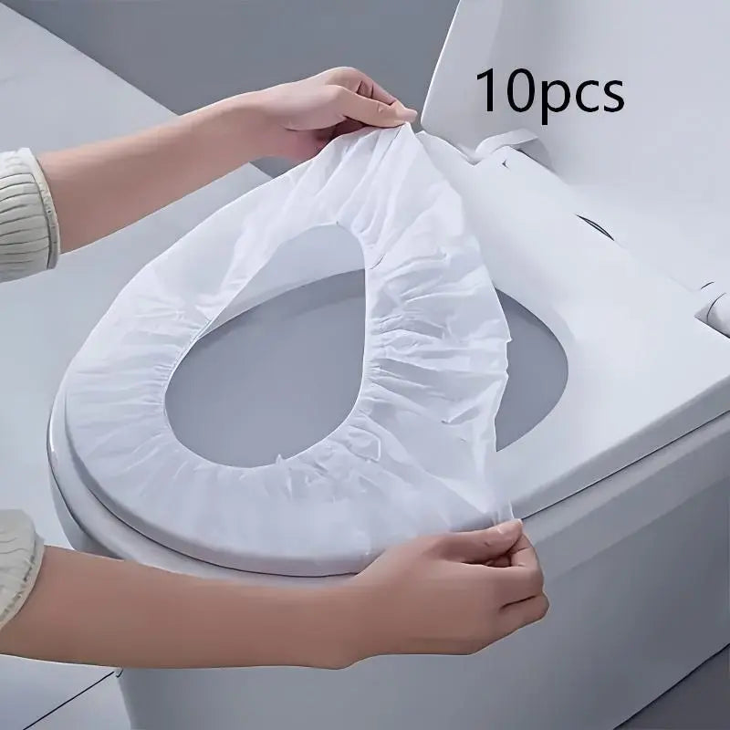 Disposable Flushable Toilet Seat Covers (10-20-30 Pieces), Portable Travel Packs, Soft Fabric Paper, Comfortable Hygienic Home Bathroom Supply, Toilet Lid Cover