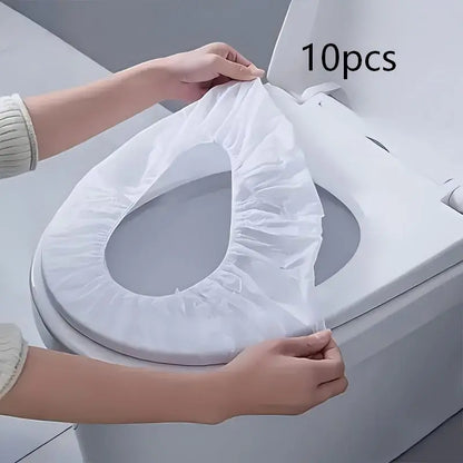 Disposable Flushable Toilet Seat Covers (10-20-30 Pieces), Portable Travel Packs, Soft Fabric Paper, Comfortable Hygienic Home Bathroom Supply, Toilet Lid Cover
