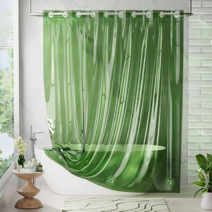 AmazerBath Hookless 8G Rainbow Shower Curtain - 72x75in Waterproof 100% EVA Light Translucent Colorful Bathroom Bathtub Accessory with 3 Heavyweight Stones, Gift-Worthy Plastic Design