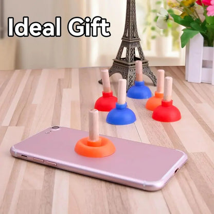 6PCS Toilet Plunger-Shape Sucker Holder, Playful Colorful Bathroom Accessory, Cellphone/PSP Mounting Support, 6-Piece Home Supplies for Bathrooms, Six Pieces