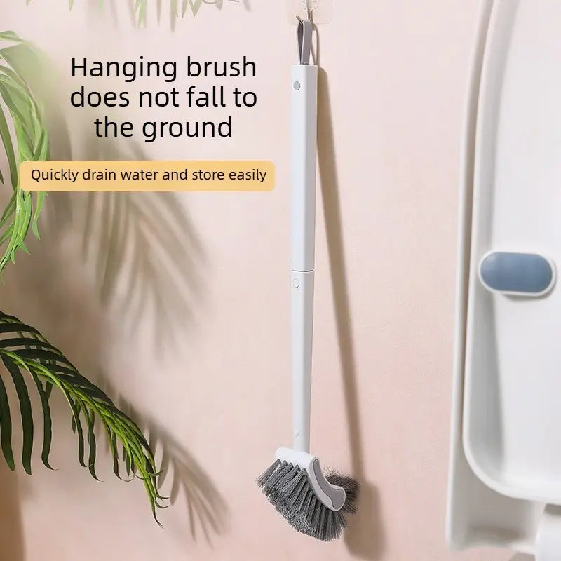 C-Shaped Toilet Brush with Wall Hook, No Dead Corner Deep Cleaning Brush, Long Handle Bathroom Scrubber for Household Use