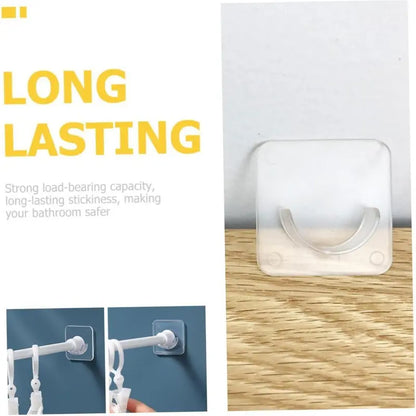Adhesive Shower Curtain Rod Holder 2 Pack,Transparent Tension Bracket,No Drilling(Not Included Rod)（Only For Rods Less Than 1.2 Inch in Diameter at Both Ends）