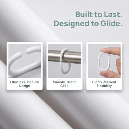 20pcs C-shaped Shower Curtain Hook, Simple Multifunctional Plastic Curtain Hook, Curtain Rod Rings, Suitable for Bathroom Wardrobe Cabinet, Bathroom Accessories -YY1
