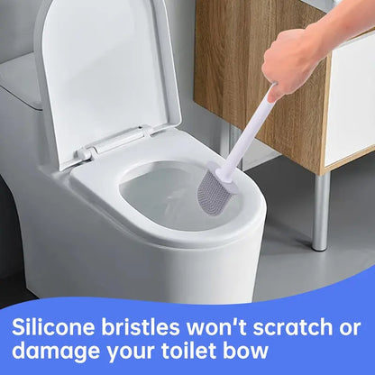 Silicone Toilet Bowl Brush - Wall Mounted Space Saver, Anti-Roll, Anti-Drip, Won’t Damage Traditional Fixtures, Ideal for RV Toilets Cleaning, Designed by RVers