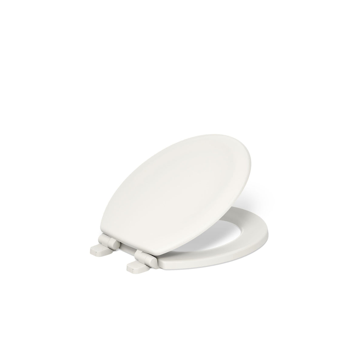 KOHLER Stonewood Quiet-Close, Elongated Toilet Seat Soft Close, Durable Wood, Easy Installation, Universal Fit, Home Essentials, White Finish, K-20466-0