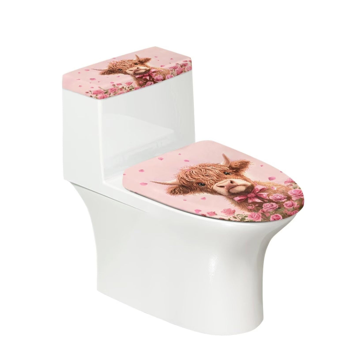 Starfish Toilet Lid & Tank Covers Shell Toilet Seat Covers for Bathroom Dust Cover Set 2 Piece Polyester Fabric Bathroom Covers Elastic Bottom Soft Universal for Most Toilet Bowl Lids
