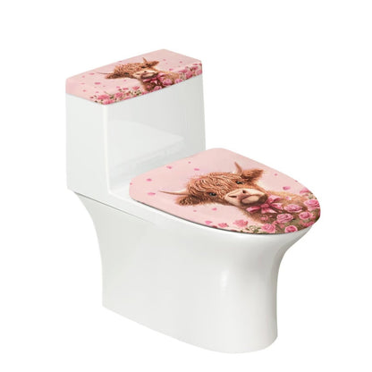 Starfish Toilet Lid & Tank Covers Shell Toilet Seat Covers for Bathroom Dust Cover Set 2 Piece Polyester Fabric Bathroom Covers Elastic Bottom Soft Universal for Most Toilet Bowl Lids