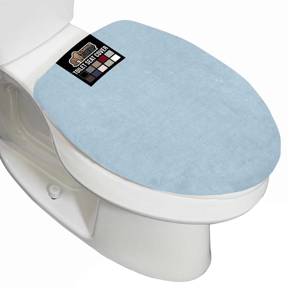 GORILLA GRIP Soft Chenille Toilet Lid Seat Cover, 19.5x18.5 Ivory