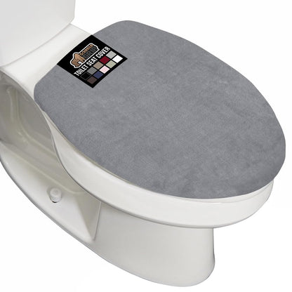 GORILLA GRIP Soft Chenille Toilet Lid Seat Cover, 19.5x18.5 Ivory