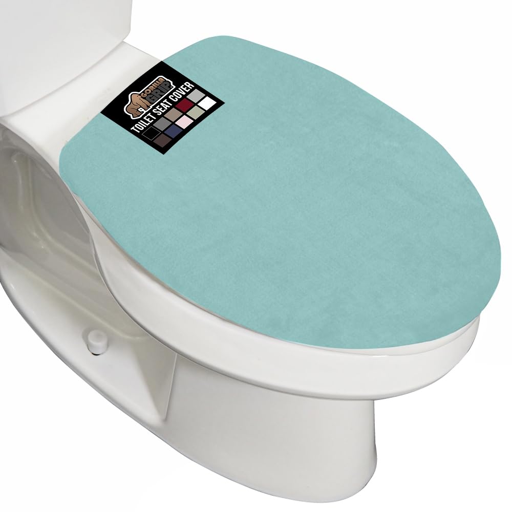 GORILLA GRIP Soft Chenille Toilet Lid Seat Cover, 19.5x18.5 Ivory