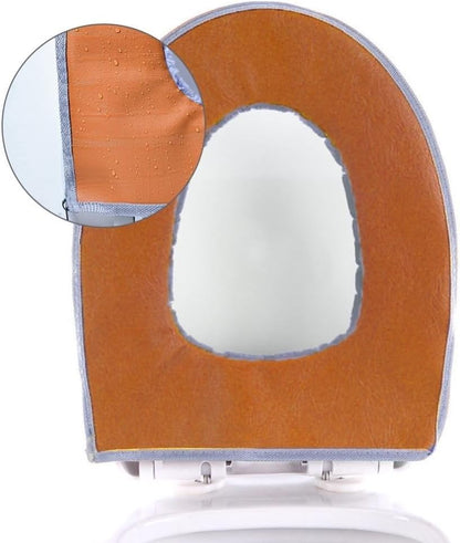 Soft Toilet Seat Cushion Washable and Comfortable Toilet Seat Cover Pads Reusable Thicker Warmer Cover Pads with Zipper (Grey)
