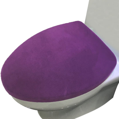 Madeals Microfiber Toilet Lid Cover Soft and Absorbent, Comfortable Bathroom Toilet Lid Cover Seat Fits Most Size Toilet Lids for Black