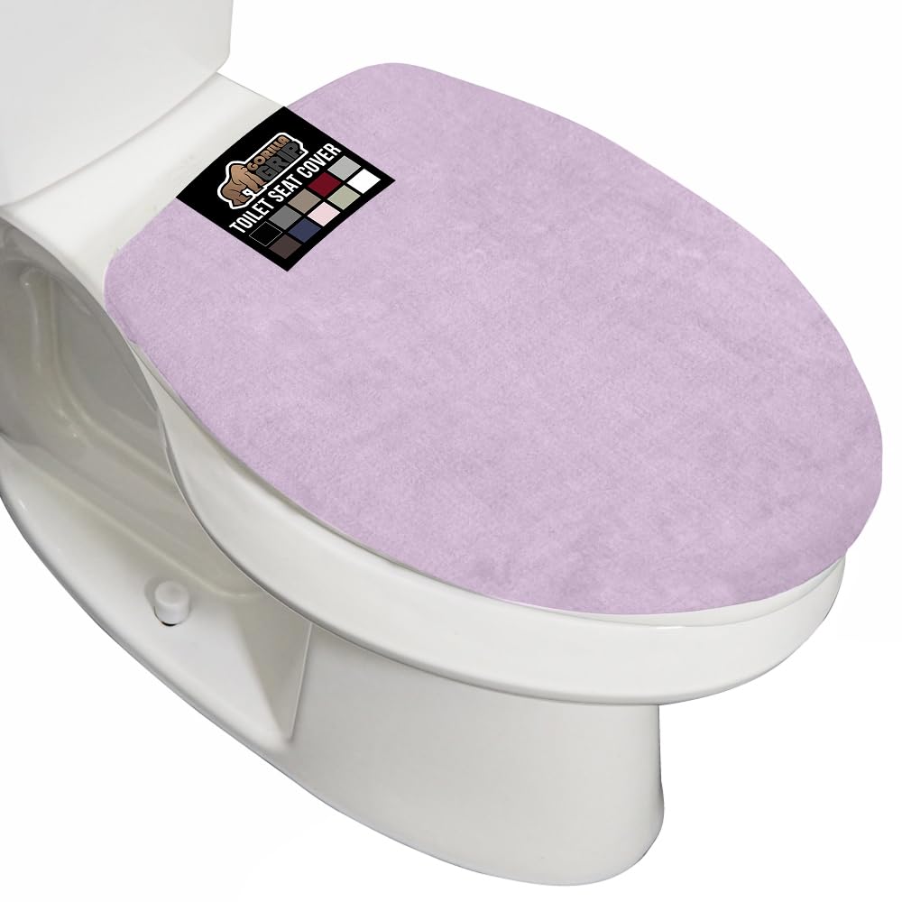 GORILLA GRIP Soft Chenille Toilet Lid Seat Cover, 19.5x18.5 Ivory