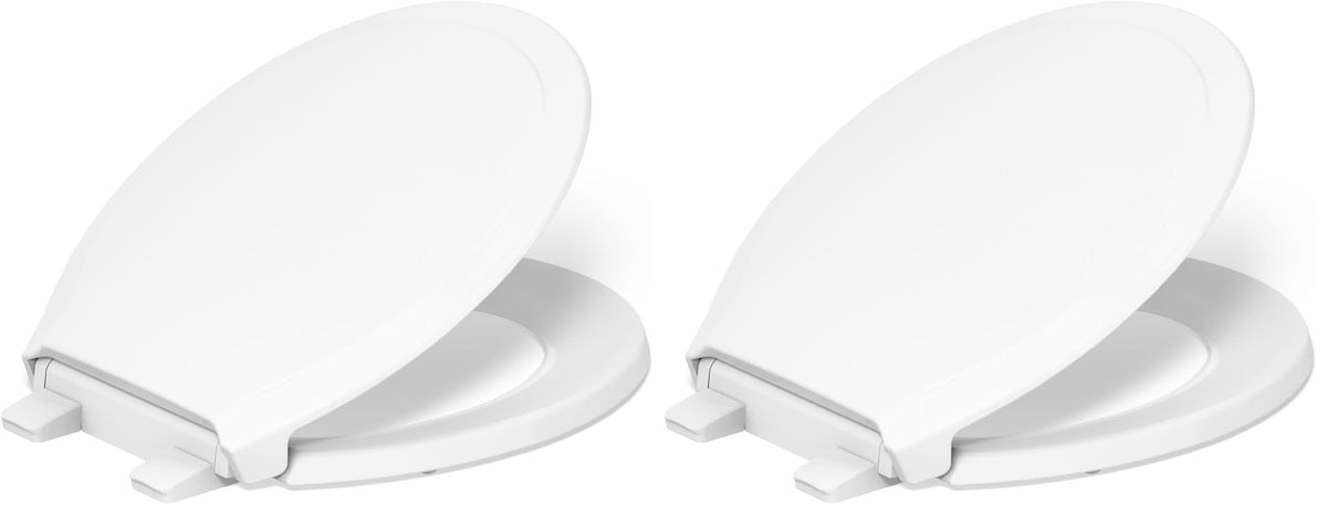 KOHLER 4734-RL-0 Rutledge ReadyLatch Soft Close Elongated Toilet Seat, Quiet-Close Lid Grip-Tight Bumpers, Installation Hardware, Home Essentials, White